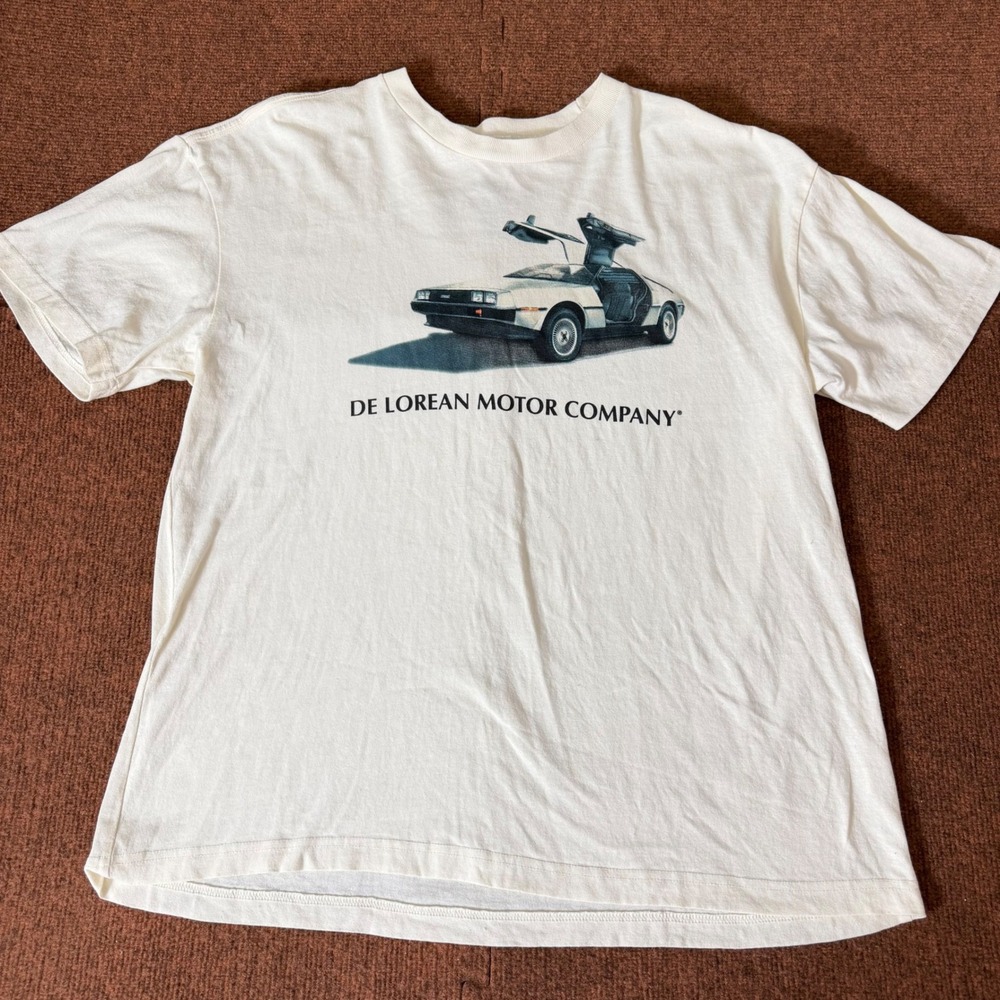 DeLorean Motor Company DMC-12 Graphic Tee Mens Medium White Cotton Shirt Mexico